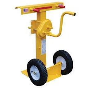 DESCRIPTION: (1) STABILIZING JACK, HAND CRANK BRAND/MODEL: VESTIL #CJ-BEAM-SN INFORMATION: YELLOW, SOLID FOAM WHEELS, SEE INSPECTION, POSSIBLE BENT WH