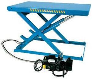 DESCRIPTION: (1) ELECTRIC LIFT TABLEBRAND/MODEL: BISHAMON #AB-1669INFORMATION: BLUESIZE: 1100 LB CAPACITY, APPROX 23 1/2" X 40" PLATFORM SIZERETAIL$: $4575.00 EAQTY: 1