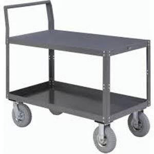 DESCRIPTION: (1) UTILITY CART BRAND/MODEL: LITTLE GIANT INFORMATION: GRAY, STEEL, 2 SHELVES SIZE: 24" X 48" X 24" RETAIL$: $284.76 EA QTY: 1