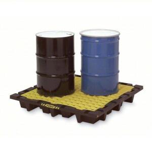 DESCRIPTION: (1) DRUM SPILL CONTAINMENT PALLET BRAND/MODEL: SPILL SKID #8CA70 INFORMATION: BLACK WITH YELLOW, FOR 4 DRUMS SIZE: 60 GAL SPILL CAPACITY,