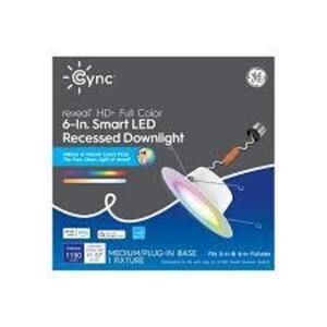 DESCRIPTION: (4) RECESSED DOWNLIGHTS BRAND/MODEL: CYNC INFORMATION: SMART LED FULL COLOR SIZE: 6" RETAIL$: $39.98 EA QTY: 4