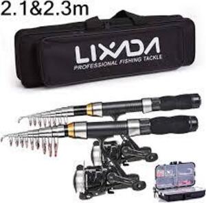 DESCRIPTION: (1) FISHING ROD AND TACKLE BAG BRAND/MODEL: LIXADA INFORMATION: BLACK CARRY BAG RETAIL$: $49.99 EA QTY: 1