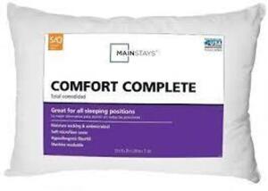 DESCRIPTION: (2) COMFORT COMPLETE QUEEN PILLOW BRAND/MODEL: MAINSTAYS SIZE: QUEEN RETAIL$: $10.45 EA QTY: 2