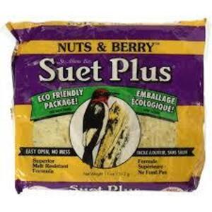 DESCRIPTION: (2) BIRD FEED BRAND/MODEL: SUET PLUS NUTS AND BERRY SIZE: 11 OZ RETAIL$: $16.53 EA QTY: 2