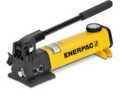 DESCRIPTION: (1) HYDRAULIC HAND PUMP BRAND/MODEL: ENERPAC #6W461 SIZE: 2 Stages, Single Acting, 200 psi Max. Pressure 1st Stage, Aluminum RETAIL$: $57