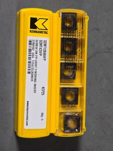 DESCRIPTION: (20) CARBIDE TURNING INSERTS BRAND/MODEL: KENNAMETAL SCMT431FP RETAIL$: $702.30 QTY: 20