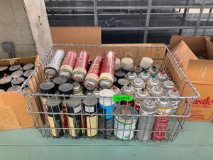 LARGE GROUP OF ASSORTED SPRAY ADHESIVE / SOLUTIONS / CHEMICALS / ETC.