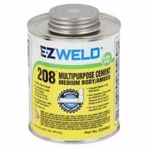 DESCRIPTION: (2) AMBER SOLVENT CEMENT BRAND/MODEL: EZ WELD 208 #5E534 SIZE: 32 OZ RETAIL$: $8.40 EA QTY: 2