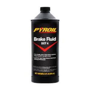 DESCRIPTION: (4) BRAKE FLUID BRAND/MODEL: PYROIL SIZE: 32 OZ RETAIL$: $16.99 EA QTY: 4