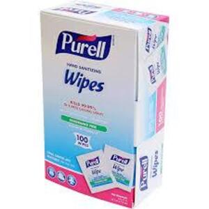 DESCRIPTION: (4) BOXES OF (100) HAND SANITIZING WIPES BRAND/MODEL: PURELL RETAIL$: $6.89 EA QTY: 4