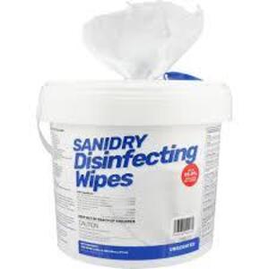 DESCRIPTION: (4) CONTAINERS OF (300) HAND SANITIZER WIPES BRAND/MODEL: SANIDRY INFORMATION: ROSMAR SIZE: 5.9" X 6.7" RETAIL$: $26.49 EA QTY: 4