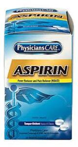 DESCRIPTION: (4) BOXES OF (100) ASPRIN TABLETS BRAND/MODEL: PYSICIANS CARE ASPRIRIN RETAIL$: $23.99 EA QTY: 4