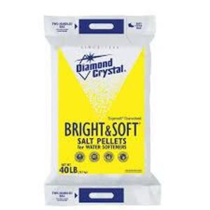 DESCRIPTION: (2) BAGS OF SALT PELLETS BRAND/MODEL: DIAMOND CRYSTAL BRIGHT AND SOFT SIZE: 40 LB RETAIL$: $8.99 EA QTY: 2