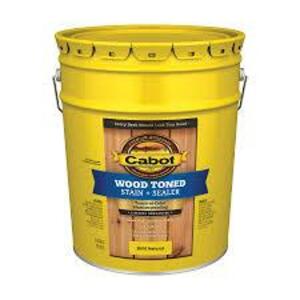 DESCRIPTION: (1) WOOD TONED STAIN BRAND/MODEL: CABOT SIZE: 5 GALLON RETAIL$: $304.00 EA QTY: 1