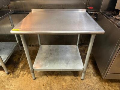 3' STAINLESS STEEL PREP TABLE WITH UNDERSHELF