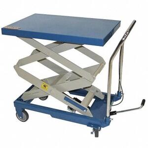 MANUAL MOBILE SCISSOR-LIFT TABLE, 660 LB LOAD CAPACITY, 32 IN X 20 IN