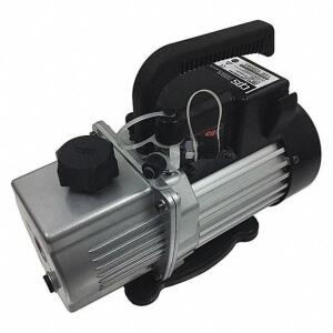 VACUUM PUMP, INLET PORT SIZE 1/4 IN AND 1/2 IN FLARE, 3/8 IN, DISPLACEMENT 6 CFM, 1/2 HP HP