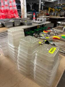 (22) 1/6 SIZE PLASTIC PANS (PERFORATED)