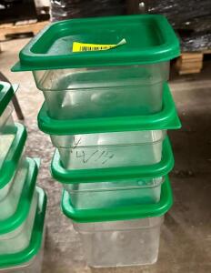 (4) 2 QT. INGREDIENTS BINS WITH LIDS