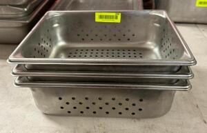 (3) 1/2 SIZE STAINLESS PANS