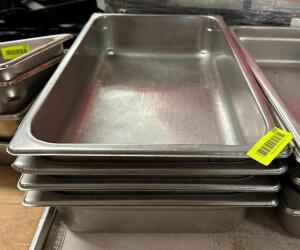 (4) FULL SIZE STAINLESS PANS