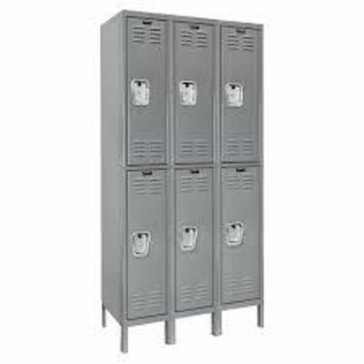 DESCRIPTION: (1) SET OF PREMIUM SCHOOL LOCKERSBRAND/MODEL: HALLOWELLINFORMATION: DARK GREYSIZE: 2 TIER, 3 WIDE, 6 OPENINGS, 18" x 36" x 78"RETAIL$: $832.95 EAQTY: 1