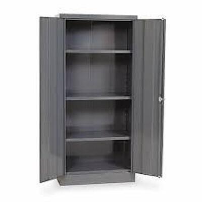 DESCRIPTION: (1) STORAGE CABINET BRAND/MODEL: HALLOWELL #1UFD5B-RTA6600GY INFORMATION: DARK GRAY SIZE: 30 IN X 15 IN X 66 IN RETAIL$: $383.05 EA QTY: