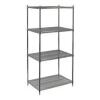 DESCRIPTION: (4) WIRE SHELVING, WITH POLESBRAND/MODEL: OLYMPIC #J1836CINFORMATION: WIRE, CHROMESIZE: 18" X 36" X 74"RETAIL$: $235.99 EAQTY: 4