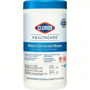 DESCRIPTION: (6) GERMICIDAL DISINFECTING WIPES BRAND/MODEL: CLOROX HEALTHCARE #6VDE9 INFORMATION: CANISTER, 150 CT CONTAINER SIZE, READY TO USE RETAIL