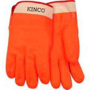 DESCRIPTION: (12) PAIRS OF WORK GLOVES BRAND/MODEL: KINCO #PW4160 INFORMATION: ORANGE SIZE: LARGE RETAIL$: $11.85 EA QTY: 12