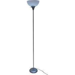 DESCRIPTION: (1) FLOOR LAMP BRAND/MODEL: MAINSTAYS INFORMATION: BLACK FINISH WITH WHITE SHADE SIZE: 5'11" RETAIL$: $9.87 EA QTY: 1