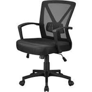 DESCRIPTION: (1) OFFICE CHAIR BRAND/MODEL: YAHEETECH #614335 INFORMATION: BLACK RETAIL$: $60.00 E QTY: 1