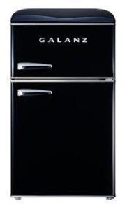 3.1 CU.FT DUAL DOOR RETRO REFRIGERATOR TRUE FREEZER, BLACK