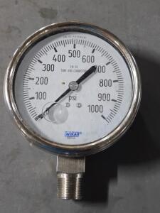 DESCRIPTION: (1) BOURDON TUBE PRESSURE GAUGE BRAND/MODEL: WIKA 232.53 SIZE: 4" dia GAGE RETAIL$: $145.51 QTY: 1