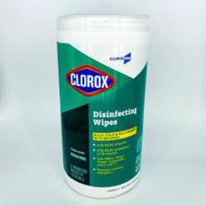 DESCRIPTION: (6) DISINFECTING WIPES BRAND/MODEL: CLOROX SIZE: 75 PER CONTAINER RETAIL$: $10.00 EA QTY: 6