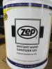 DESCRIPTION: (4) INSTANT HAND SANITIZER GEL BRAND/MODEL: ZEP SIZE: 1 GALLON RETAIL$: $20.00 EA QTY: 4 - 3