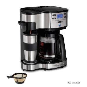 2-WAY BREWER, SINGLE SERVE COFFEE MAKER AND FULL 12 CUP COFFEE POT, STAINLESS STEEL, PROGRAMMABLE