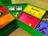 CUSTOM BUILT CHILDREN'S FARMERS MARKET WITH MULTIPLE CABINETS, FAKE FOOD, AND CALK BOARD MENU - 4