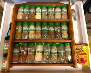 ASSORTED SPICES WITH WALL SHELF