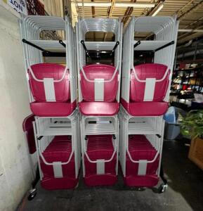 CHAIR CART WITH ASSORTED FOLDING CHAIRS