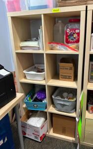 CUBE BOOKCASE WITH CONTENTS