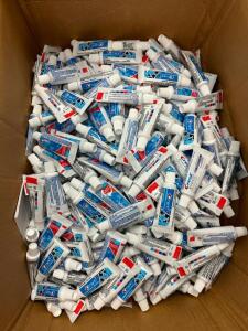 BOX OF TRAVEL SIZE CREST TOOTHPASTE