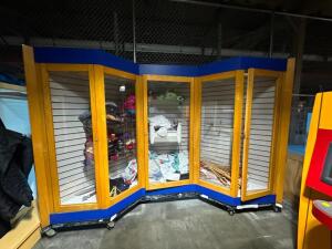 LARGE RETAIL DISPLAY CABINET ON WHEELS