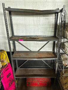 DESCRIPTION: 4-TIER METAL SHELVING UNIT SIZE: 36"X12"X72" QTY: 1