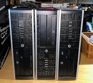 (3) - HP DESKTOP COMPUTERS