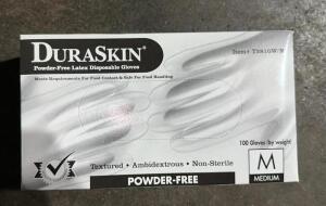 (4) - BOXES OF DURA SKIN DISPOSABLE GLOVES