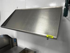 DESCRIPTION 42" STAINLESS GLASS RACK WALL SHELF. SIZE 42" LOCATION KITCHEN QTY 1