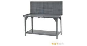 DESCRIPTION: (1) WORKSTATION TABLE WITH PEGBOARD BRAND/MODEL: DURHAM INFORMATION: STEEL, GRAY SIZE: 48" X 30" X 62" RETAIL$: $555.99 EA QTY: 1