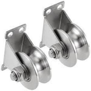 DESCRIPTION: (2) PULLEY WHEEL INFORMATION: POLISHED BRASS RETAIL$: $73.99 EA QTY: 2