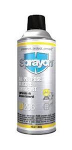 DESCRIPTION: (2) ALL PURPOSE SILICONE LUBRICANT BRAND/MODEL: SPRAYON LU 206L SIZE: 16 OZ RETAIL$: $12.00 EA QTY: 2